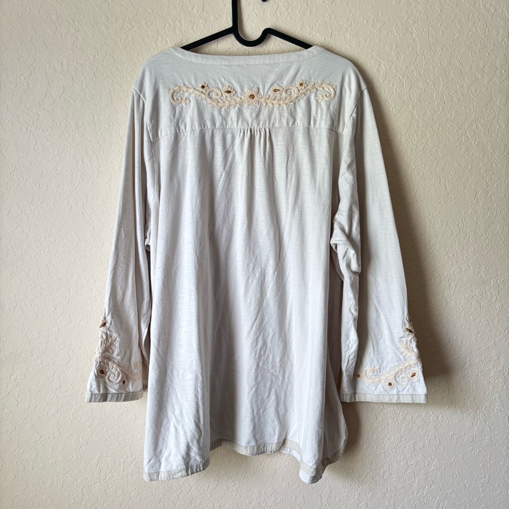 Soft Surroundings | Women's Boho Embroidered Sea Pines Tunic Top Size 2X - Picture 10 of 10